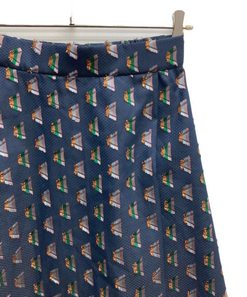 Diagram（ダイアグラム）Diagram (ダイアグラム) ジオメジャガードフレアスカート ネイビー サイズ:Mの古着・服飾アイテム