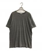 COMME des GARCONS HOMMEコムデギャルソン オム）の古着「ロゴプリントVネックTシャツ」｜グレー