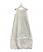 ne quittez pasヌキテパ）の古着「Cotton Organza & Poplin Sleeveless Balloon Dress」｜ホワイト