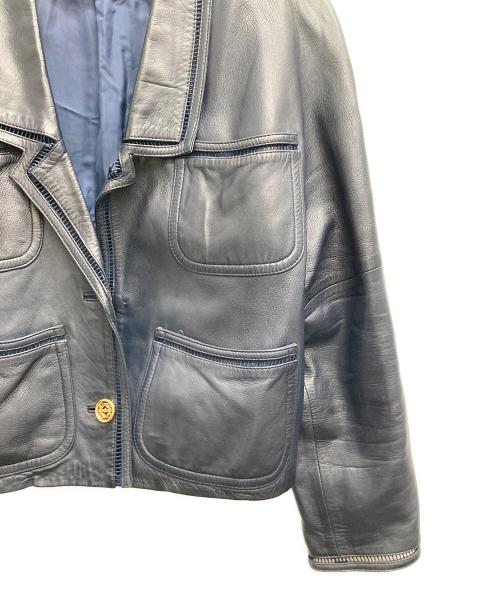 LOEWE（ロエベ）LOEWE (ロエベ) ナッパレザージャケット ネイビー サイズ:４２の古着・服飾アイテム