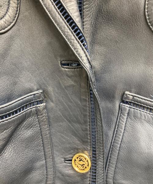 LOEWE（ロエベ）LOEWE (ロエベ) ナッパレザージャケット ネイビー サイズ:４２の古着・服飾アイテム