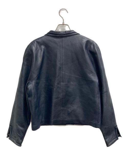 LOEWE（ロエベ）LOEWE (ロエベ) ナッパレザージャケット ネイビー サイズ:４２の古着・服飾アイテム