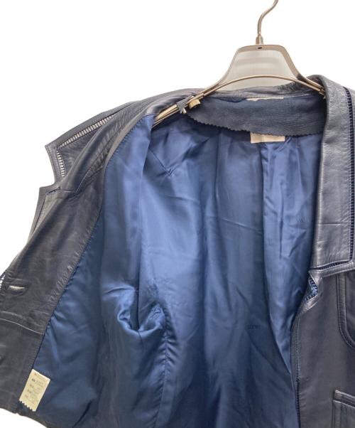 LOEWE（ロエベ）LOEWE (ロエベ) ナッパレザージャケット ネイビー サイズ:４２の古着・服飾アイテム