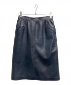 LOEWEロエベ）の古着「ナッパレザータイトスカート」｜ネイビー
