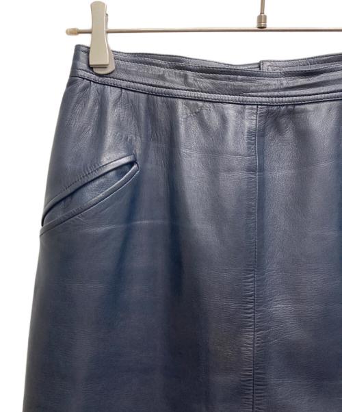 LOEWE（ロエベ）LOEWE (ロエベ) ナッパレザータイトスカート ネイビー サイズ:42の古着・服飾アイテム