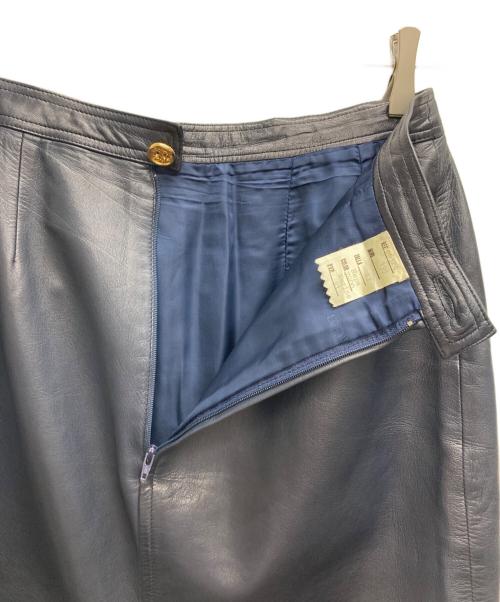 LOEWE（ロエベ）LOEWE (ロエベ) ナッパレザータイトスカート ネイビー サイズ:42の古着・服飾アイテム