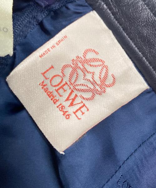 LOEWE（ロエベ）LOEWE (ロエベ) ナッパレザータイトスカート ネイビー サイズ:42の古着・服飾アイテム