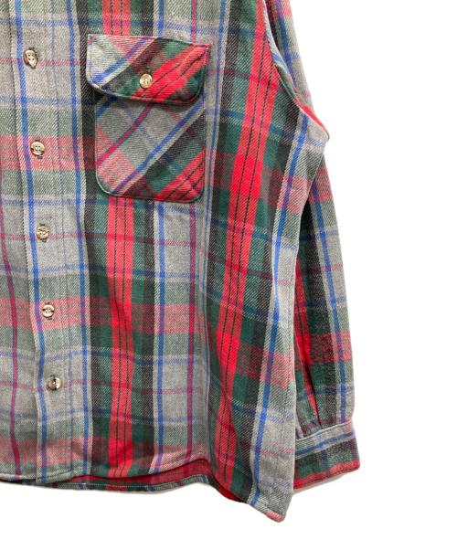 FREE COUNTRY（フリーカントリ）FREE COUNTRY (フリーカントリ) ネルシャツ グレー×グリーン×レッド サイズ:Lの古着・服飾アイテム