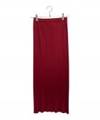 PLEATS PLEASEプリーツプリーズ）の古着「プリーツロングスカート」｜レッド