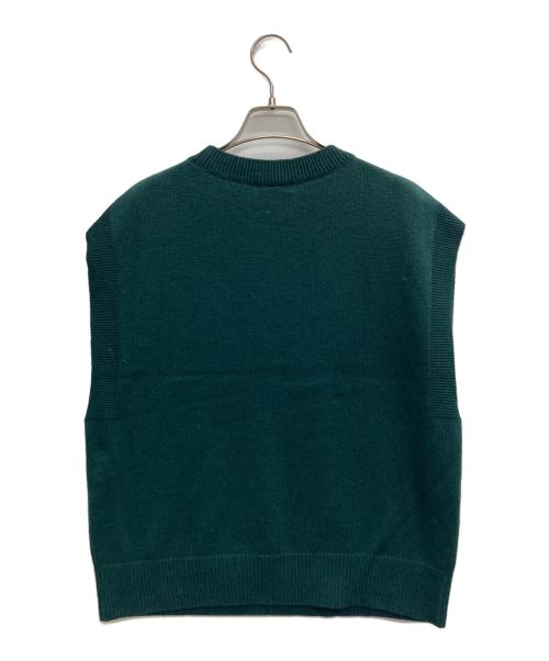 226 3129 5000（ツツムサイフクゴセン）226 3129 5000 (ツツムサイフクゴセン) カシミヤブレンドニットベスト グリーン サイズ:freeの古着・服飾アイテム