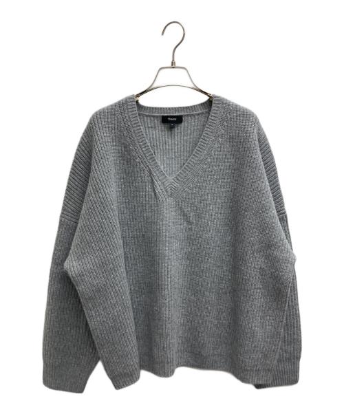 theory（セオリー）theory (セオリー) OS VNECK PO LANA CASH セーター グレー サイズ:Mの古着・服飾アイテム