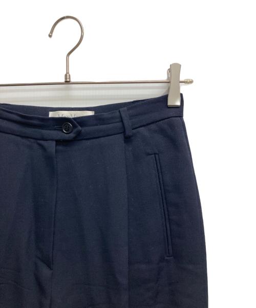 MaxMara（マックスマーラ）MaxMara (マックスマーラ) ウールセンタープレスパンツ ネイビー サイズ:40の古着・服飾アイテム