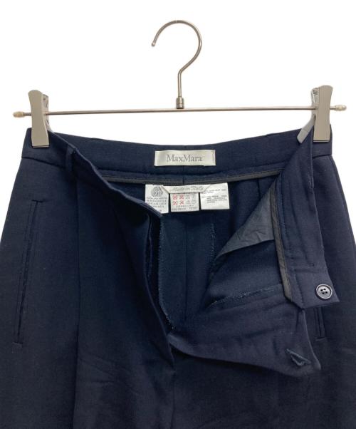 MaxMara（マックスマーラ）MaxMara (マックスマーラ) ウールセンタープレスパンツ ネイビー サイズ:40の古着・服飾アイテム