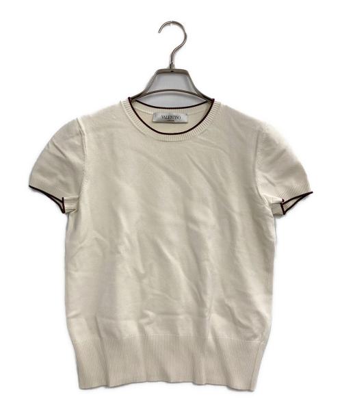 VALENTINO（ヴァレンティノ）VALENTINO (ヴァレンティノ) 半袖ニット ホワイト サイズ:Ｍの古着・服飾アイテム