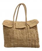 MAISON N.H PARISメゾン・エヌ・アッシュ・パリ）の古着「内ポケット付きフラップトート カゴバッグ」｜ベージュ