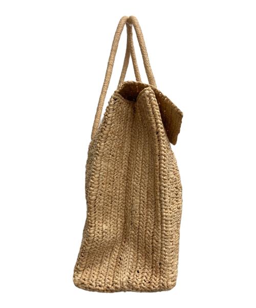 MAISON N.H PARIS（メゾン・エヌ・アッシュ・パリ）MAISON N.H PARIS (メゾン・エヌ・アッシュ・パリ) 内ポケット付きフラップトート カゴバッグ ベージュの古着・服飾アイテム