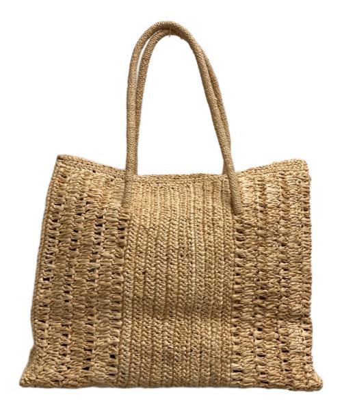 MAISON N.H PARIS（メゾン・エヌ・アッシュ・パリ）MAISON N.H PARIS (メゾン・エヌ・アッシュ・パリ) 内ポケット付きフラップトート カゴバッグ ベージュの古着・服飾アイテム