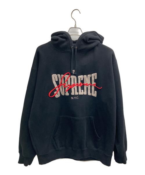 SUPREME（シュプリーム）SUPREME (シュプリーム) Embroidered Chenille Hooded ブラック サイズ:XLの古着・服飾アイテム