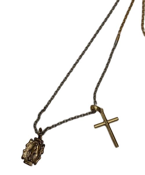 DOLCE & GABBANA（ドルチェ＆ガッバーナ）DOLCE & GABBANA (ドルチェ＆ガッバーナ) ロングネックレス クロス コイン ゴールド×シルバーカラーの古着・服飾アイテム