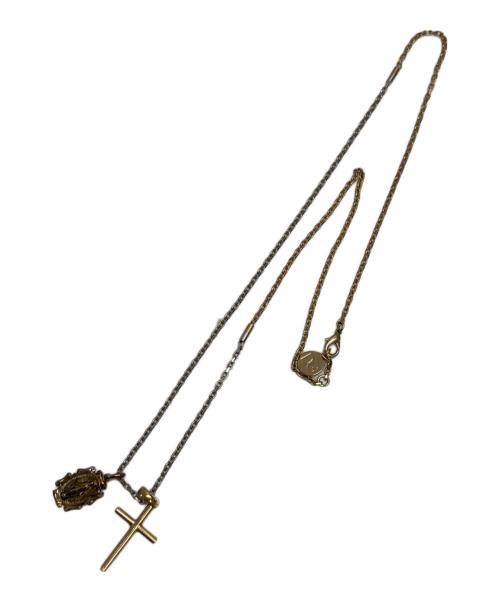 DOLCE & GABBANA（ドルチェ＆ガッバーナ）DOLCE & GABBANA (ドルチェ＆ガッバーナ) ロングネックレス クロス コイン ゴールド×シルバーカラーの古着・服飾アイテム