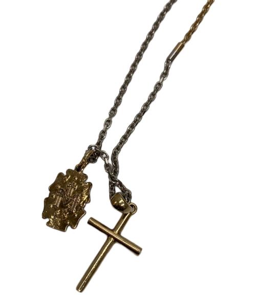 DOLCE & GABBANA（ドルチェ＆ガッバーナ）DOLCE & GABBANA (ドルチェ＆ガッバーナ) ロングネックレス クロス コイン ゴールド×シルバーカラーの古着・服飾アイテム