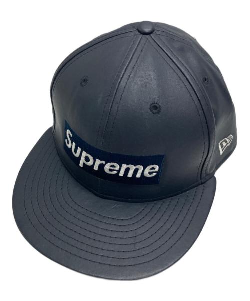 SUPREME（シュプリーム）SUPREME (シュプリーム) New Era (ニューエラ) 15AW leatherbox logo ネイビー サイズ:７　1/4の古着・服飾アイテム