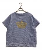 45Rフォーティファイブ・アール）の古着「ヒッコリーのクラウンプリントTシャツ」｜スカイブルー