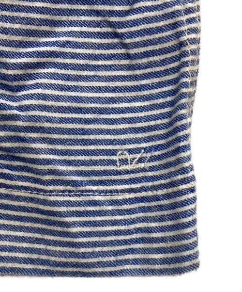 45R（フォーティファイブ・アール）45R (フォーティファイブ・アール) ヒッコリーのクラウンプリントTシャツ スカイブルーの古着・服飾アイテム