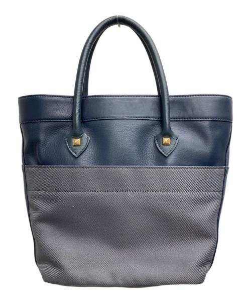 A.D.M.J.（エーディーエムジェイ）A.D.M.J. (エーディーエムジェイ) レザーハンドバッグ ネイビーの古着・服飾アイテム