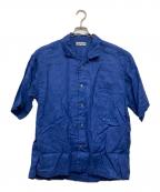 CAHLUMNカウラム）の古着「Linen Open Collar Shirt」｜ネイビー