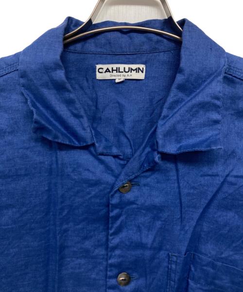 CAHLUMN（カウラム）CAHLUMN (カウラム) Linen Open Collar Shirt ネイビー サイズ:XLの古着・服飾アイテム