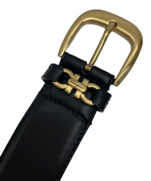 Salvatore Ferragamo（サルヴァトーレ フェラガモ）Salvatore Ferragamo (サルヴァトーレ フェラガモ) ガンチーニレザーベルト ブラックの古着・服飾アイテム