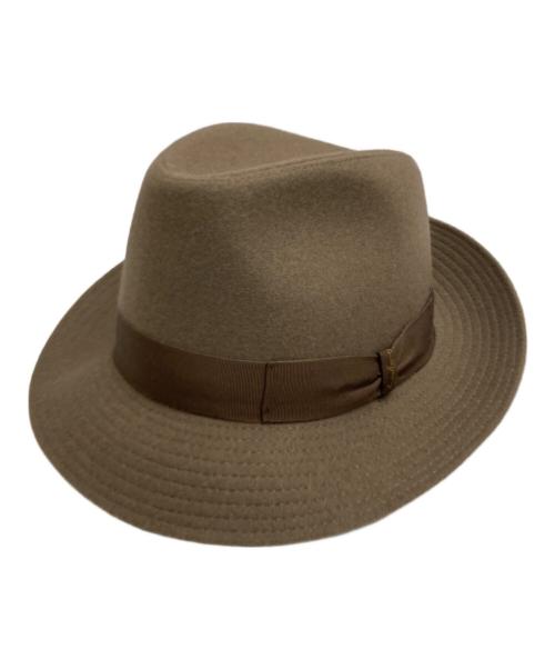 BORSALINO（ボルサリーノ）BORSALINO (ボルサリーノ) 中折れハット ブラウン サイズ:XLの古着・服飾アイテム