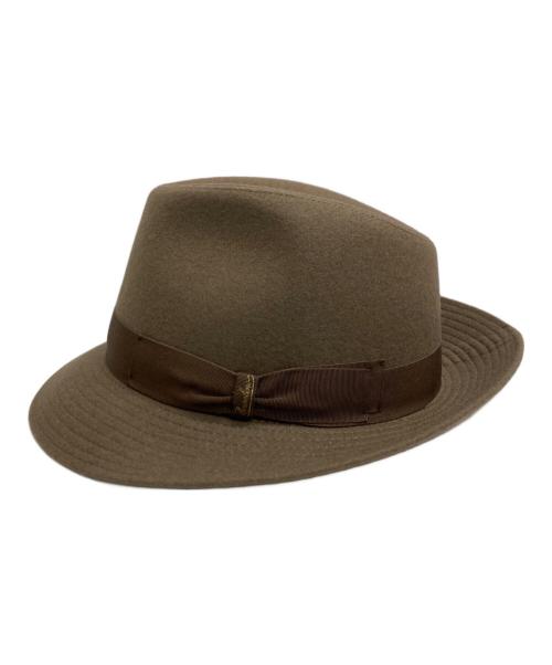 BORSALINO（ボルサリーノ）BORSALINO (ボルサリーノ) 中折れハット ブラウン サイズ:XLの古着・服飾アイテム