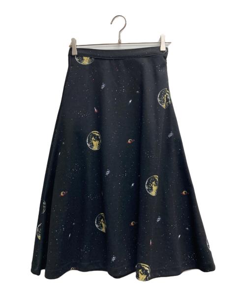 Marble SUD（マーブルシュッド）Marble SUD (マーブルシュッド) Universal Dot宇宙柄フレアスカート ブラック サイズ:Freeの古着・服飾アイテム