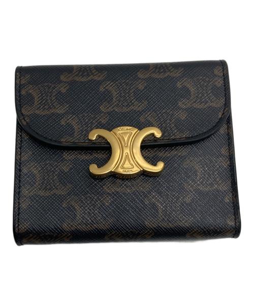 CELINE（セリーヌ）CELINE (セリーヌ) スモールフラップウォレット トリオンフ タンの古着・服飾アイテム