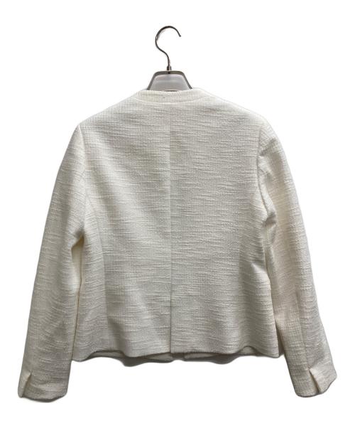 23区（ニジュウサンク）23区 (ニジュウサンク) ツィーディージャージージャケット ホワイト サイズ:38の古着・服飾アイテム