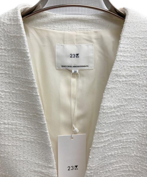 23区（ニジュウサンク）23区 (ニジュウサンク) ツィーディージャージージャケット ホワイト サイズ:38の古着・服飾アイテム