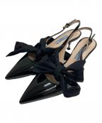 PRADAプラダ）の古着「エナメルリボンパンプス」｜ブラック