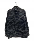 stussyステューシー）の古着「90-00’s  コーデュロイ カモ ミリタリージャケット」｜ブラック