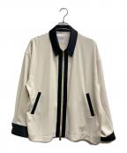 Lui'sルイス）の古着「クレリック切替ジップシャツブルゾン」｜アイボリー