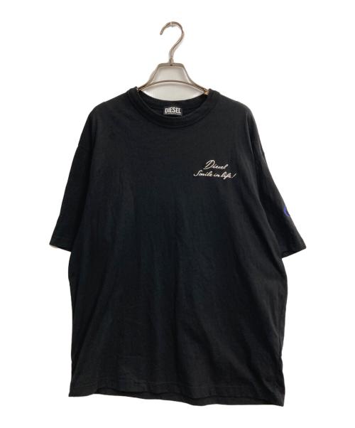 DIESEL（ディーゼル）DIESEL (ディーゼル) 刺繍Tシャツ ブラック サイズ:Sの古着・服飾アイテム