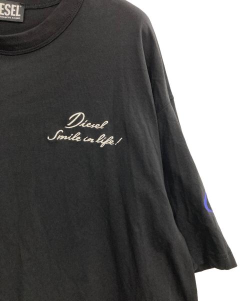 DIESEL（ディーゼル）DIESEL (ディーゼル) 刺繍Tシャツ ブラック サイズ:Sの古着・服飾アイテム
