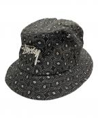stussyステューシー）の古着「バケットハット」｜ブラック