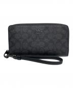 COACHコーチ）の古着「ラウンドジップウォレット」｜ブラック