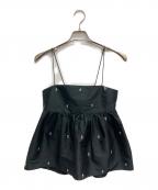 ne quittez pas×TOMORROW LANDヌキテパ×トゥモローランド）の古着「BLACK POPLIN ORGANZE キャミソールトップス」｜ブラック