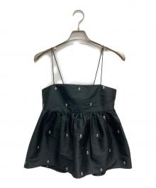 ne quittez pas×TOMORROW LAND（ヌキテパ×トゥモローランド）の古着「BLACK POPLIN ORGANZE キャミソールトップス」｜ブラック