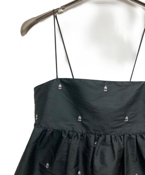 ne quittez pas（ヌキテパ）ne quittez pas (ヌキテパ) TOMORROW LAND (トゥモローランド) BLACK POPLIN ORGANZE キャミソールトップス ブラック サイズ:記載なし（実寸サイズを参照ください）の古着・服飾アイテム