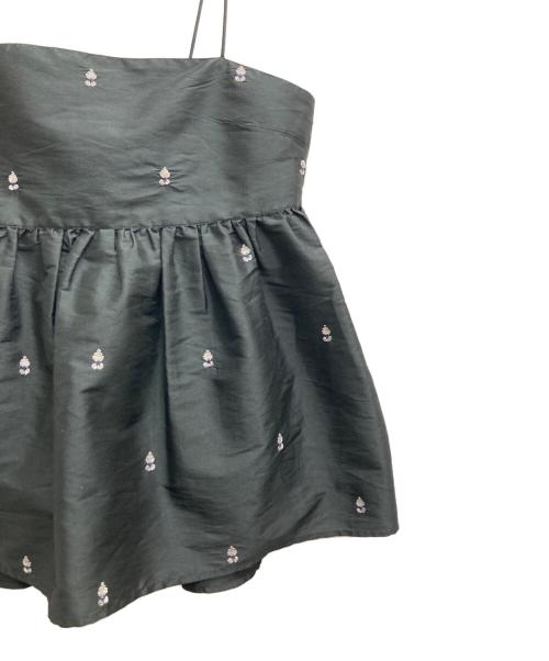 ne quittez pas（ヌキテパ）ne quittez pas (ヌキテパ) TOMORROW LAND (トゥモローランド) BLACK POPLIN ORGANZE キャミソールトップス ブラック サイズ:記載なし（実寸サイズを参照ください）の古着・服飾アイテム