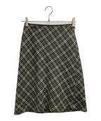 BURBERRY BLUE LABELバーバリーロンドンブルーレーベル）の古着「チェックタイトスカート」｜グリーン
